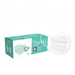 Thankful 4-Ply Earloop Daily Face Mask White 50s