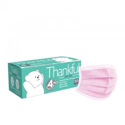 Thankful Kids 4-Ply Earloop Daily Face Mask Pink 30s