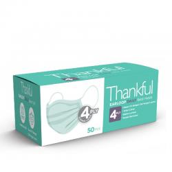 Thankful 4-Ply Earloop Daily Face Mask Green 50s