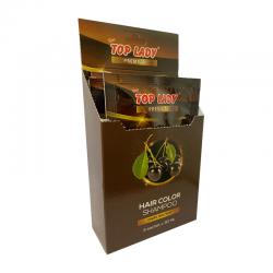 Top Lady Premium Hair Color Shampoo Dark Brown Pack (3 Sachet @ 30ml)