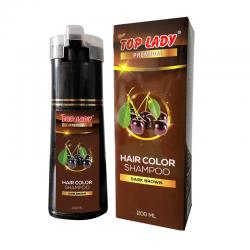 Top Lady Premium Hair Color Shampoo Dark Brown 200ml