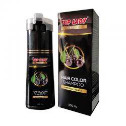 Top Lady Premium Hair Color Shampoo Natural Black 200ml (ED: Agust 25)