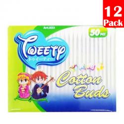 Tweety Baby Cotton Buds ART-033 Refill Pack (12 Pack @ 50pcs)