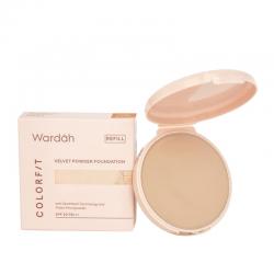 Wardah Colorfit Velvet Powder Foundation Refill 43W Golden Sand 11gr