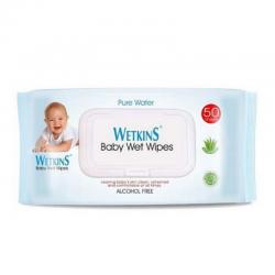 Wetkins Baby Wet Wipes Blue 50s