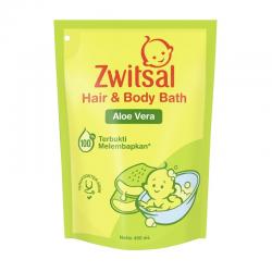 Zwitsal Baby Bath Hair and Body Natural Aloe Vera Pouch 400ml